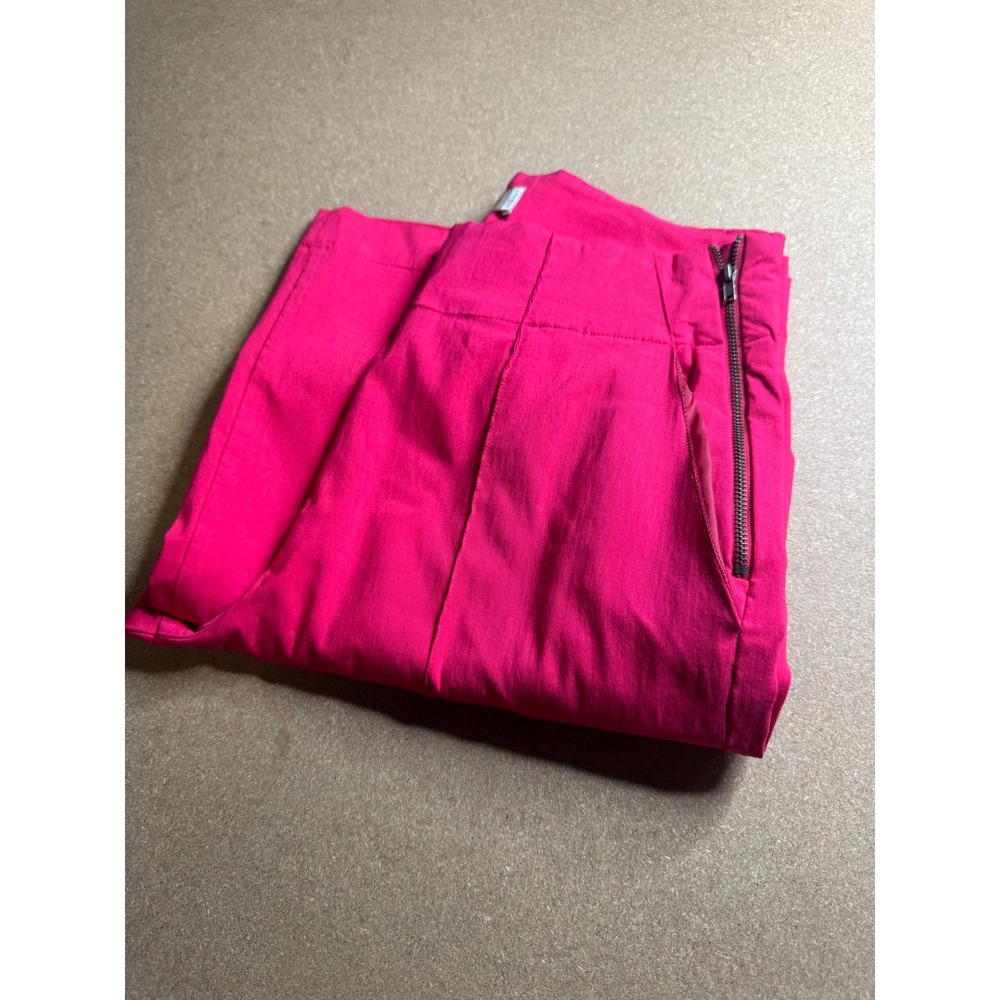 Maeve by Anthropologie Hot Pink Wide Leg Pintuck Trousers Side Zip 26 Inseam
